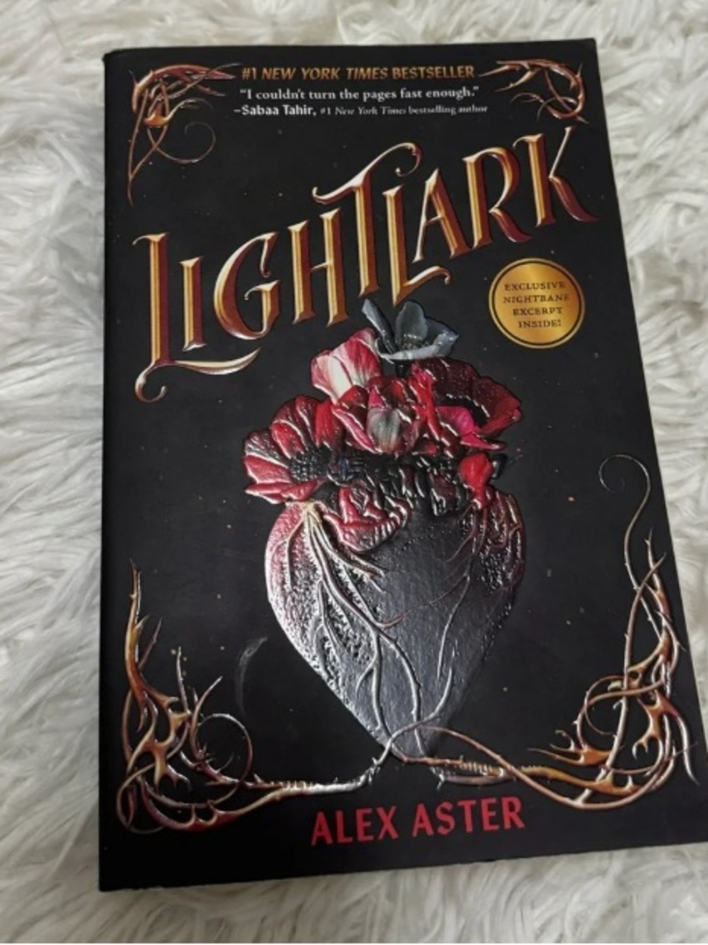 Lightlark Hardcover Art Print - Black and Red Decorative Book Cover